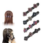 Pinzas Para El Cabello Trenzadas Con Piedras De Cristal Brillantes, Pinzas Para Peinar El Cabello Brillantes, 2024 Nuevas Pinzas Para El Cabello Trenzadas FáCilmente Con Diamantes De ImitacióN (4*A)