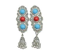 Pinzas para el pelo con borlas hechas de materiales de aleación resistentes con patrimonio mongol para ocasiones especiales, uso casual, estilo retro