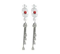 Pinzas para el pelo con borlas hechas de materiales de aleación resistentes con patrimonio mongol para ocasiones especiales, uso casual