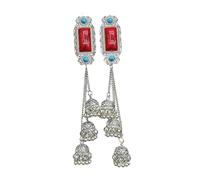 Pinzas para el pelo con borlas hechas de materiales de aleación resistentes con patrimonio mongol para ocasiones especiales, uso casual