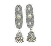 Pinzas para el pelo con borlas hechas de materiales de aleación resistentes con patrimonio mongol para ocasiones especiales, uso casual