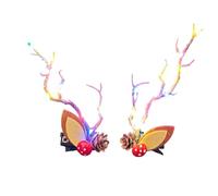 Pinzas Para El Pelo Con Cuernos De Diadema Navideña con Luz