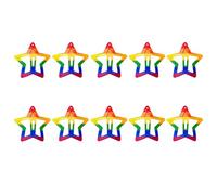 Pinzas para el pelo con diseño de arcoíris y arcoíris, accesorios para el cabello, antideslizantes, con forma de corazón, horquillas de metal para fiestas, disfraces, carnaval y celebraciones, 10