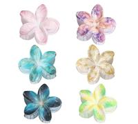 Pinzas para el pelo con diseño de flores, 6 pinzas pequeñas con diseño de flores, antideslizantes, de sujeción fuerte, para cabello grueso para niñas para el día de San Valentín