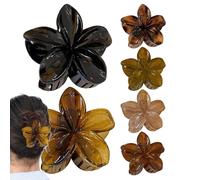 Pinzas para el pelo con flores, 6 horquillas con diseño de flores para las vacaciones en el mar en estilo francés, horquillas elegantes para la playa, pinzas gruesas para cabello largo