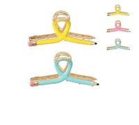 Pinzas Para El Pelo Con Forma De Lápiz Para El Regreso A Clases,Pinzas Antideslizantes Para El Pelo,Bonitas,Para Peinados Gruesos Y Finos,Accesorios Para Profesoras (B - 2pcs)