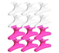 Pinzas para el pelo con forma de mariposa en blanco y rosa intenso para peinar y seccionar. Pinza profesional para maquillar, cortar y teñir. Accesorios para mujeres y niñas.