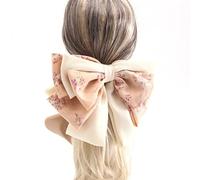 Pinzas para el Pelo con Lazo Horquilla for el pelo con lazo grande, horquilla de raso plisada