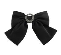 Pinzas para el pelo con lazo para mujer, tocado de diamante brillante para fiesta de cumpleaños (negro)