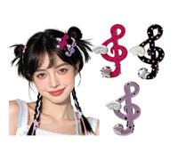 Pinzas para el pelo con notas musicales, bonitos accesorios para el cabello Y2k, alas de estrella, pinzas para el pelo kawaii, divertidas horquillas decorativas Y2K para mujer