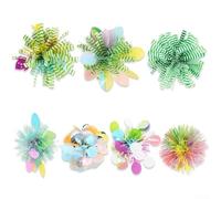 Pinzas para el pelo con purpurina para niños con cierres de pico de pato y decoraciones ligeras y festivas de huevo y pollitos (G)