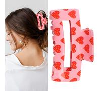 Pinzas para el pelo cuadradas para el día de San Valentín, color rojo, pinzas rectangulares para el pelo, para mujer y niña, accesorios para el cabello para fiesta de San Valentín, día de la madre