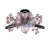 Pinzas para el pelo de alambre de cobre con diamantes de imitación, pinzas de plástico grandes tejidas a mano con diseño de alto nivel para mujer, clip de mandíbula de cristal para mujer, accesorios