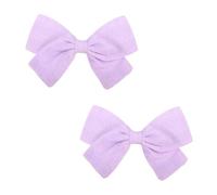 Pinzas para el pelo de bebé de 3.5 pulgadas, pasadores antideslizantes totalmente forrados para cabello fino, paquete de 2 lazos en color morado