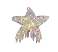 Pinzas para el pelo de estrella de mar, ácido acético, pinzas para el pelo antideslizantes, fuerte sujeción francesa, para mujeres y niñas (blanco)