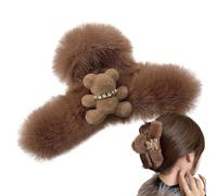 Pinzas para el pelo de felpa, Pinza para el pelo de oso de peluche, Pinzas para cabello grandes portátiles, pasador de captura de de oso de peluche para mujeres y niñas, regalo de cumpleaños