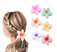Pinzas para el pelo de flores hawaianas para mujer, paquete de 6 pinzas para el pelo de flores, pinzas antideslizantes para el pelo de flores, lindas pinzas de sujeción fuerte para cabello medio