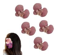 Pinzas para el pelo de flores para mujer, horquillas de flores de orquídea perla, pinzas de pelo de tela, tocados de flores, accesorios decorativos de joyería para el cabello para mujeres y niñas
