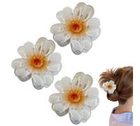 Pinzas para el pelo de garra con flores | 3 piezas sujeción fuerte antideslizante para peinados - Horquillas de garra con flores para cabello grueso, para niñas, novia, hermana, hija, madre y ella