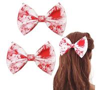 Pinzas para el pelo de Halloween con diseño de sangre roja de terror, pinzas para el pelo para fiestas temáticas de Halloween, lindas horquillas para el pelo, accesorios para el cabello, lazos con