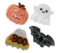 Pinzas para el pelo de Halloween para niñas y mujeres, calabaza, fantasma, diablo, murciélago, caramelo, pequeñas pinzas para el pelo, perfectas para medio cabello, lindos accesorios para el cabello