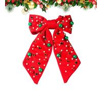 Pinzas para el pelo de Navidad - Pasadores de lazo de perlas de diamantes de imitación, elegantes accesorios para el cabello de vacaciones, elegante accesorio decorativo para mujeres y niñas, fiestas