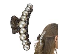 Pinzas para el pelo de perlas, pinzas para el pelo de perlas para mujer, bonita garra de pelo de perlas, antideslizante, fuerte sujeción, pinza de garras de perlas, pinzas de mandíbula largas,