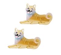 Pinzas para el pelo de perro, acetato de celulosa, pequeñas para niñas, paquete de 2 (Shiba Inu)