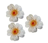 Pinzas para el pelo de plumerias, elegantes accesorios para el cabello, garras antideslizantes para el pelo, 3 piezas, diseño vibrante, ropa de fiesta en la playa y piscina para cualquier colección de