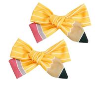 Pinzas para el pelo de regreso a la escuela para niñas, con bonitos lazos amarillos, accesorios para el cabello para profesores, estudiantes, primer día de escuela, regalos de 2 unidades