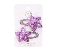 Pinzas para el pelo de tela, bonitas y bonitas pinzas laterales hechas a mano con estrellas brillantes moradas