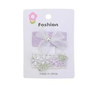 Pinzas para el pelo de tela, bordadas, flores de encaje y mariposas, dulces y bonitas, hechas a mano, horquillas laterales, flores moradas
