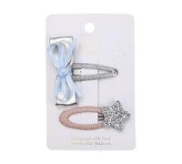 Pinzas para el pelo de tela, lana de punto con lazo, estrellas dulces y bonitas, hechas a mano, clips laterales C