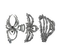 Pinzas Para El Pelo Halloween Para Mujeres - Pinzas de Metal con Forma de Garras de Horror | 3 Unidades Accesorio De Esqueleto Y Araña Para Mujer Fiesta De Halloween Y Ocasiones Especiales