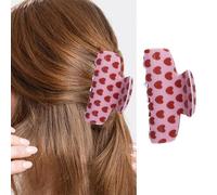 Pinzas para el pelo para el día de San Valentín, con corazón rojo, rosa, para mujer, pinzas para el cabello grueso, pinzas para el cabello rosa, pinzas para el pelo grandes, pinzas para el pelo de