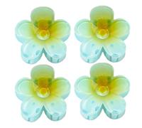 Pinzas para el pelo para mujer, 4 pinzas de garra de flor, no dañan el cabello, accesorios para el cabello de sujeción fuerte, clip de pelo de flores hawaianas adecuado para mujeres con todo tipo de