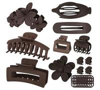 Pinzas para el pelo para mujer: pinzas antideslizantes y fuertes para cabello rizado fino y grueso, el juego clásico de pinzas para el cabello incluye clips grandes, cuadrados, florales, planos y