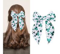 Pinzas para el pelo para mujer, pinzas para el pelo del día de San Patricio, clip de trébol verde, pasadores para el pelo con cola larga, para festivales, desfiles, fiestas, accesorios para el cabello