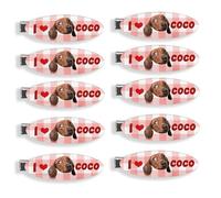 Pinzas para el pelo personalizadas, barrettes de pelo resina acrílica foto y texto a medida - 10 piezas antideslizantes moda decorativas,accesorios de para mujer,damiselas cumpleaños (Color-06)