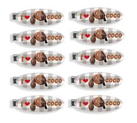 Pinzas para el pelo personalizadas, barrettes de pelo resina acrílica foto y texto a medida - 10 piezas antideslizantes moda decorativas,accesorios de para mujer,damiselas cumpleaños (Color-01)