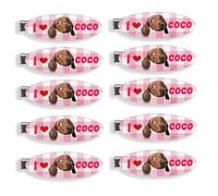 Pinzas para el pelo personalizadas, barrettes de pelo resina acrílica foto y texto a medida - 10 piezas antideslizantes moda decorativas,accesorios de para mujer,damiselas cumpleaños (Color-02)