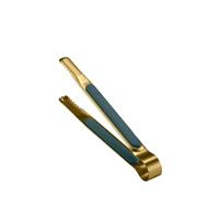 Pinzas para ensalada Pinzas de acero inoxidable doradas for servir alimentos, antideslizantes, for barbacoa, carne, ensalada y pan.(M-gold Green)