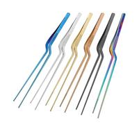 Pinzas para ensalada Pinzas de precisión culinarias de acero inoxidable de colores for barbacoa, 30 cm(Color)