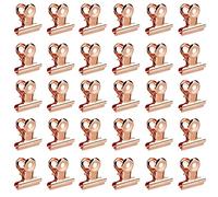 Pinzas para Etiquetas 30 Pack Clips de Bisagra Pinzas de Papel Metálicas para Bolsas de Alimentos Fotografías Fuente de Oficina en el Hogar 20mm (Oro rosa)