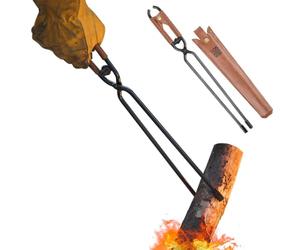 Pinzas para fogatas,Pinzas para leña Resistente, antideslizante, portátil,