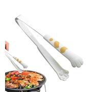 Pinzas para gatos, pinzas para gatos - Pinzas de cocina alimentaria, motivos de gato, bienes amantes de los gatos, pinzas de acero inoxidable con punta de silicona, pinzas de alto contenido de calor.