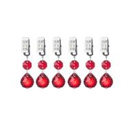 Pinzas para manteles, Pesos de mantel metal cristal 6 piezas con clip | Multicolor: 6 piezas de fijación con clip for cubierta de mesa de comedor o fiesta al aire libre(Red)