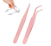 Pinzas para manualidades, pinzas adhesivas para álbumes de recortes, 2 piezas de color sólido y pinzas rectas, pinzas de codo de acero inoxidable para álbumes de recortes con cubierta, pinzas