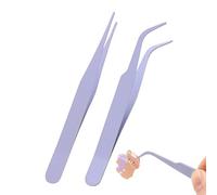 Pinzas para manualidades, pinzas adhesivas para álbumes de recortes, pinzas de precisión, 2 pinzas de codo de color sólido y pinzas rectas para álbumes de recortes, con cubierta para manualidades