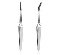 Pinzas para Manualidades, Pinzas Inversas Acero Inoxidable Pinzas de Bloqueo Cruzado Pinzas Bloqueo Puntas Puntiagudas Rectas y Dobladas para Manualidades de Joyería Electrónica